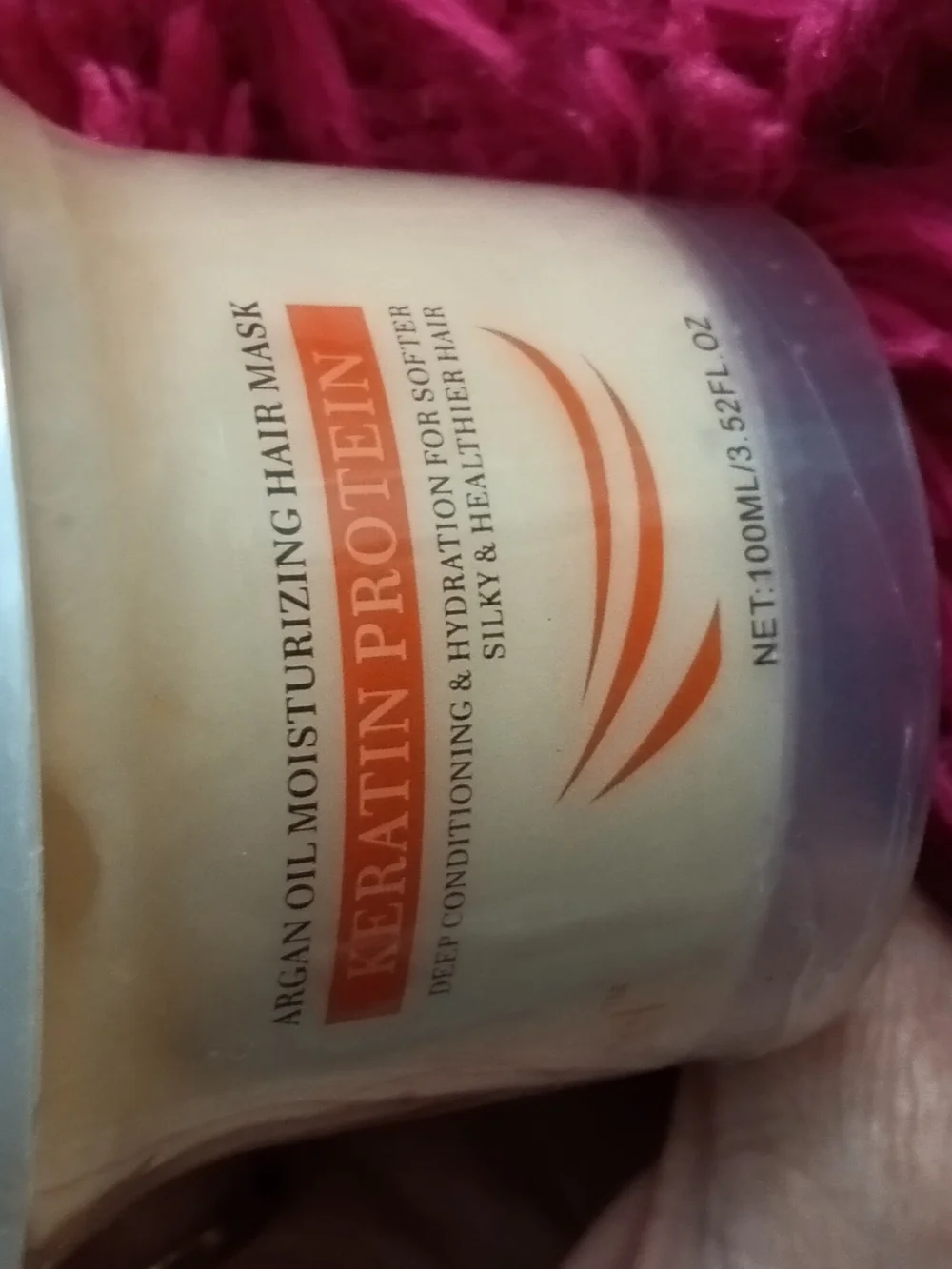 Keratin Protein Argan Oil Moisturizing Hair Mask - Pink